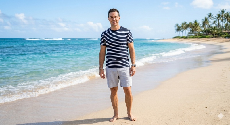 Image-to-Image Beach Portrait for Boys