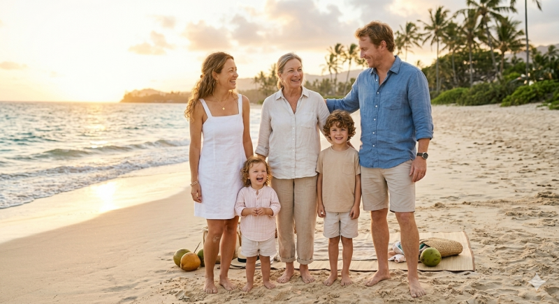 Image-to-Image Family Beach Photo