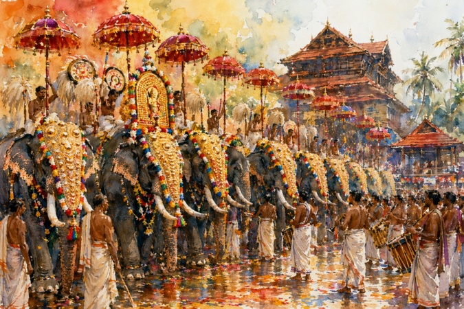 kollam pooram ai prompt 15