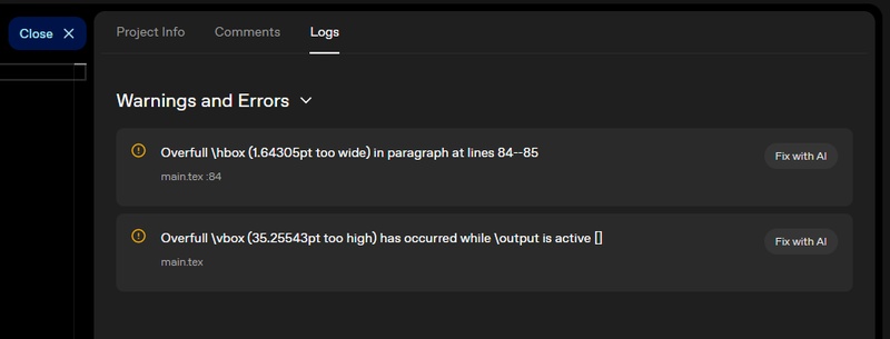logs and comments in prism