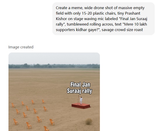 make Prashant Kishor meme with AI
