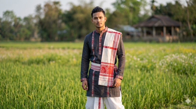 men's ethnic fusion bihu fashion