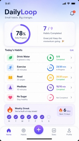Mobile App Home Screen