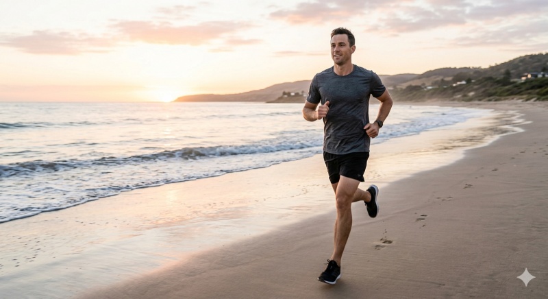 Morning Beach Fitness Photo for Boys