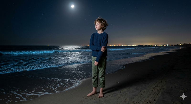 Night Beach Photo for Boys