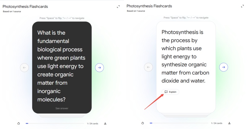 notebooklm flashcards explain function
