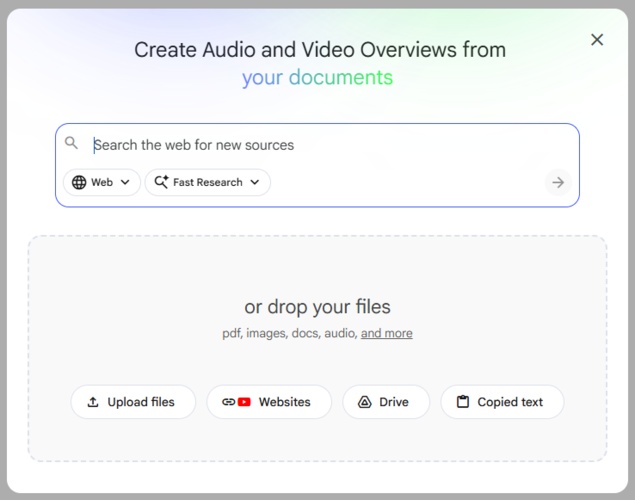 open a notebook and upload your pdf