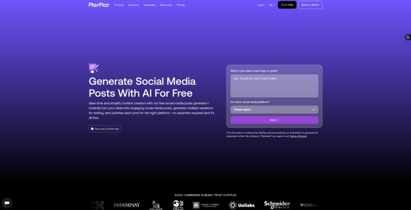 playplay social media post generator