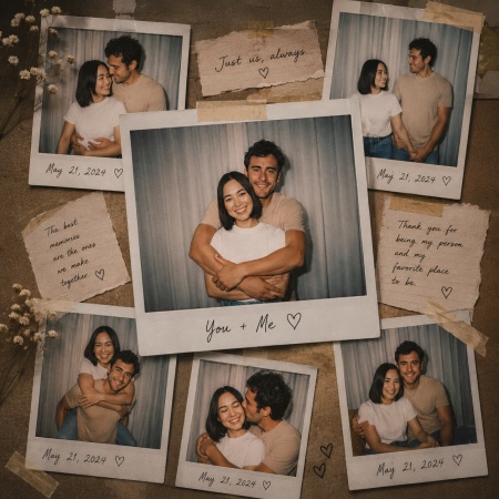 Polaroid Couple Memory Collage Prompt