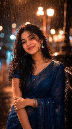 Rainy Day Saree Look
