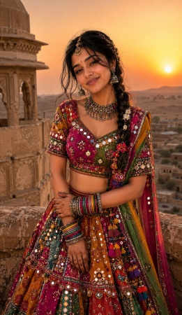 Rajasthani Mirror Work Lehenga