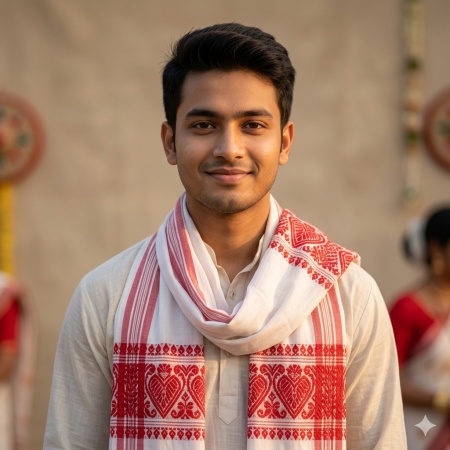 realistic male festive profile portrait