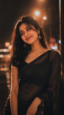 Retro Bollywood Saree Look