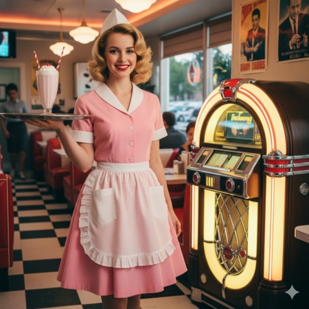 retro style prompt for gemini girl 7