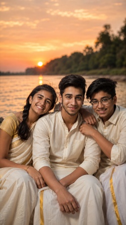 Riverside Sunset Portrait Prompt