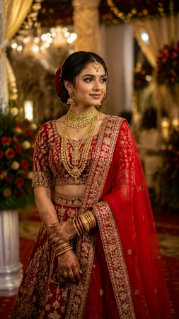 Royal Red Lehenga Mandap Look