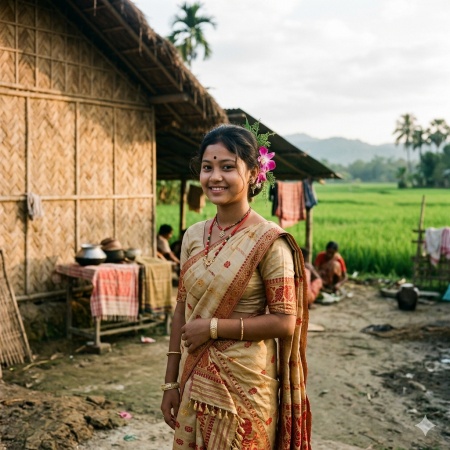 rustic bohag bihu girl portrait