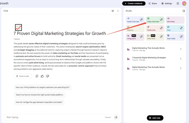 start a video overview