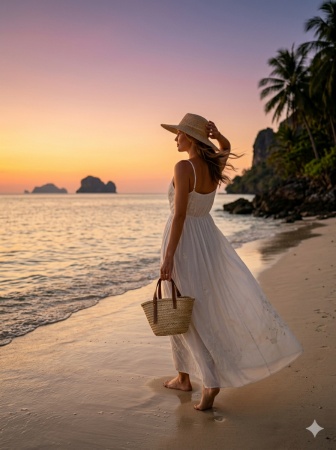 Sunset Beach Luxury Vacation Portrait