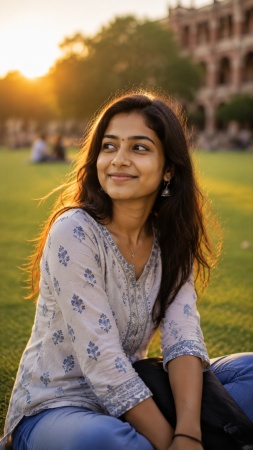 Sunset Lawn Relax Moment