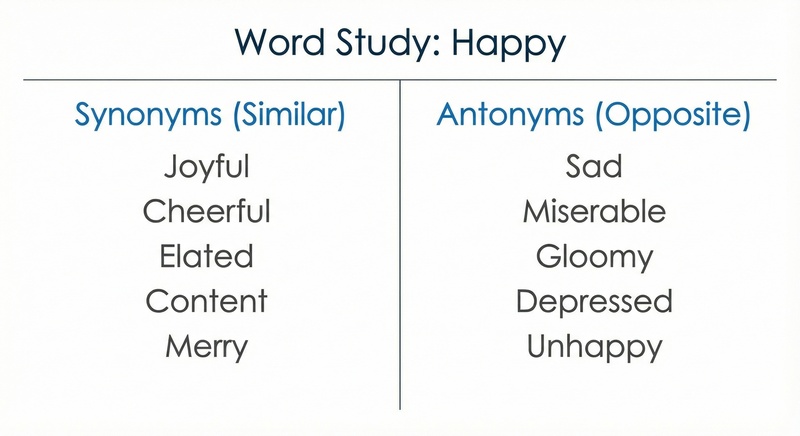 t chart example for language