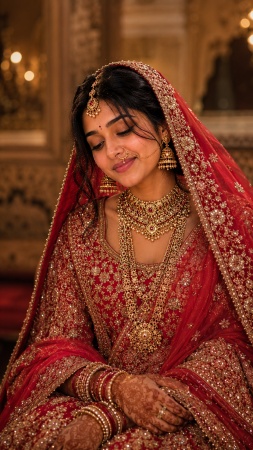 Traditional Bride with Dupatta