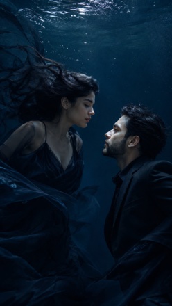 underwater photo prompt gemini couple hug wallpaper
