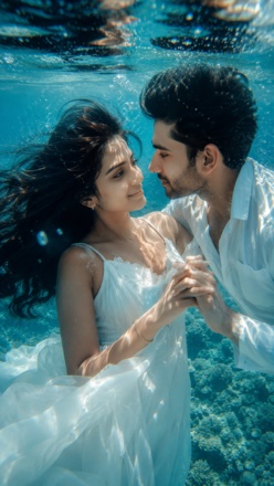 underwater wallpaper prompt gemini couple dark cinematic portrait