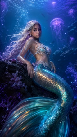 underwater wallpaper prompt girl mermaid fantasy edit