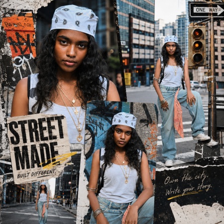 Urban Street Collage Prompt for girl