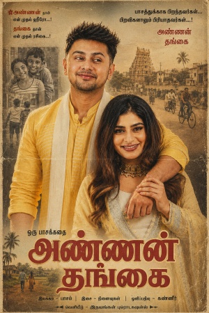 Vintage Tamil Movie Poster Prompt