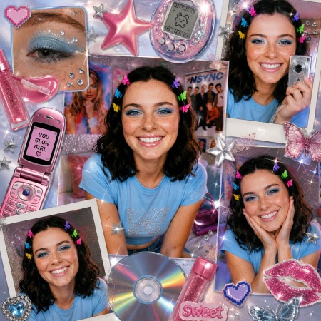 Y2K Beauty Sticker Collage Prompt