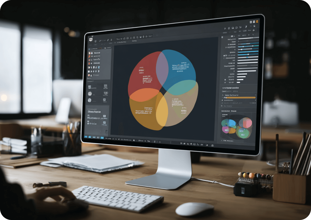 Example of Venn Diagram showing overlapping circles and data relationships